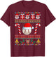 Baseball Christmas Santa Ugly Sweater Holiday Pajama T-Shirt - T-Shirt | Maroon