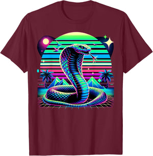 and Kids Vintage Retro King Cobra Lover T-Shirt - T-Shirt | Maroon