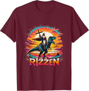 Jesus Has Rizzen He Is Rizzen Christian Jesus Is Rizzen Cool T-Shirt - T-Shirt | Maroon