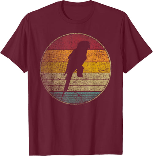 Parrot Bird Vintage Distressed Retro Style Silhouette 70s