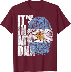 It's In My DNA Argentinian Cool Hispanic Gift Argentina Flag T-Shirt - T-Shirt | Maroon
