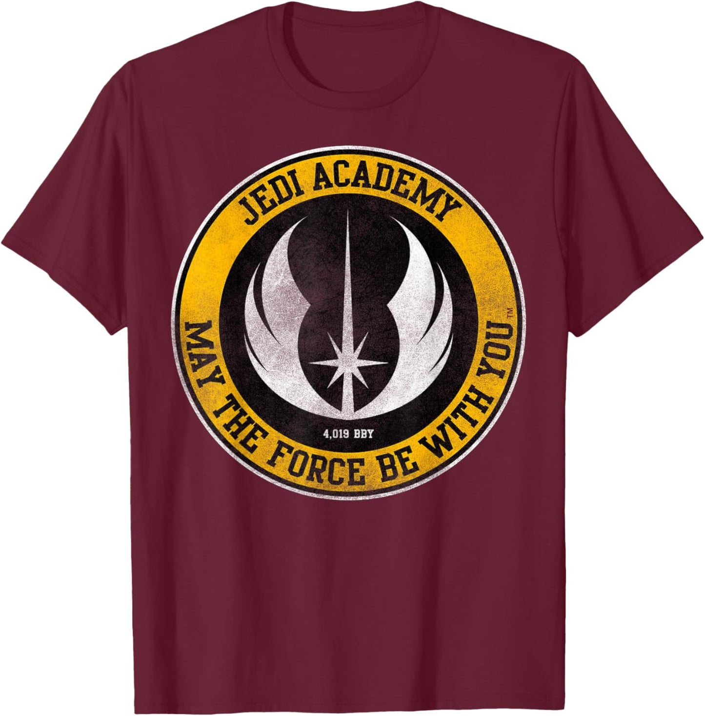 Star Wars Jedi Academy May The Force Be With You Text , Black, S T-Shirt - T-Shirt | Maroon