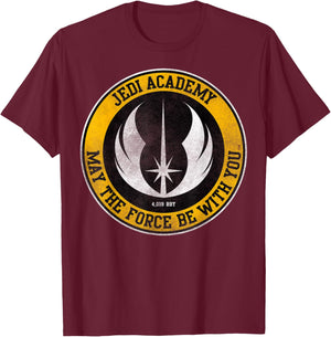 Star Wars Jedi Academy May The Force Be With You Text , Black, S T-Shirt - T-Shirt | Maroon