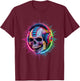 Skull Wearing Headphones Gamer Skeleton Gaming Graffiti T-Shirt - T-Shirt | Maroon
