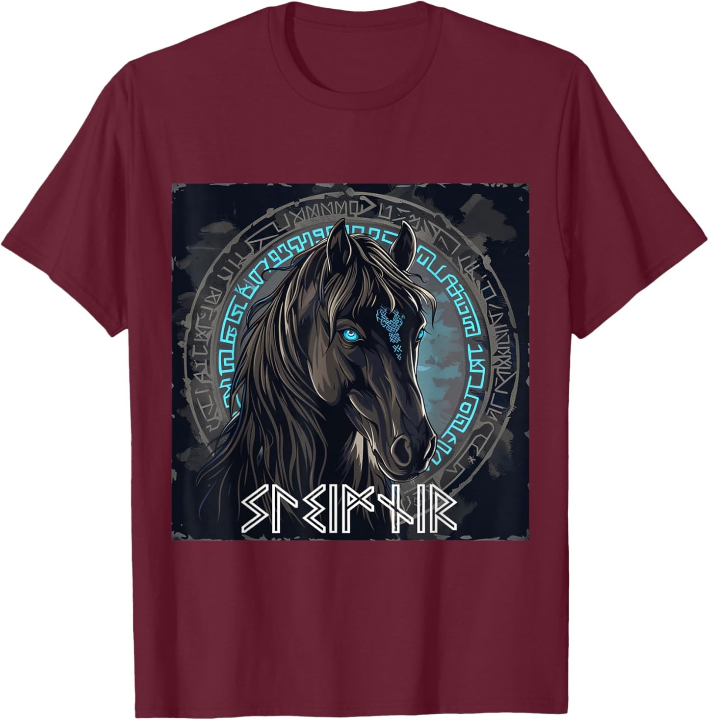 Wikinger Sleipnir Odins Pferd Vikings Runen Valhalla T-Shirt - T-Shirt | Maroon