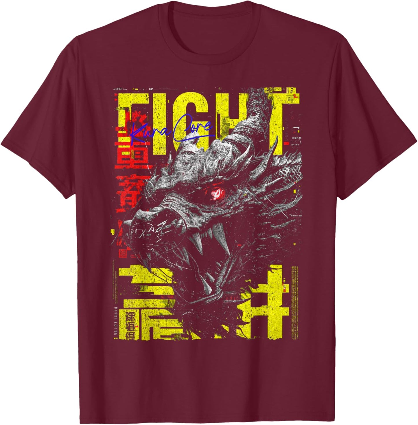 Japan Streetwear Cyberpunk Y2K Techwear Retro Manga Anime T-Shirt - T-Shirt | Maroon