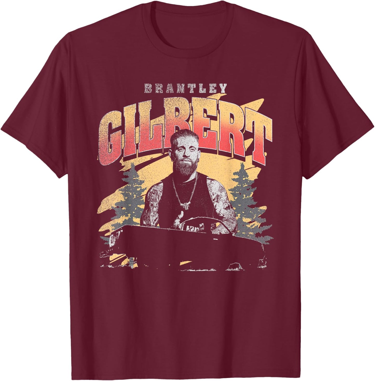 Brantley Gilbert - Car T-Shirt - T-Shirt | Maroon