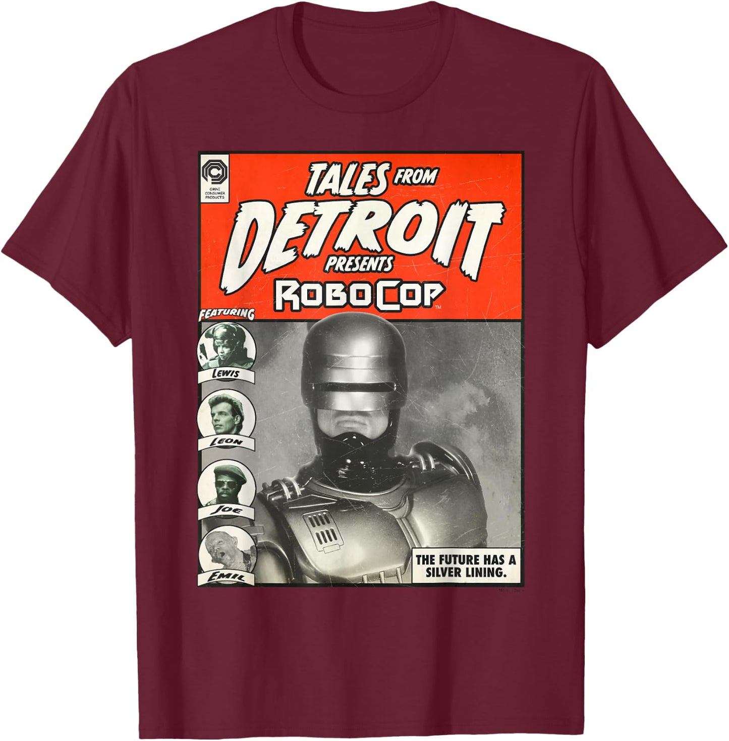 RoboCop Tales From Detroit Presents RoboCop Comic T-Shirt - T-Shirt | Maroon