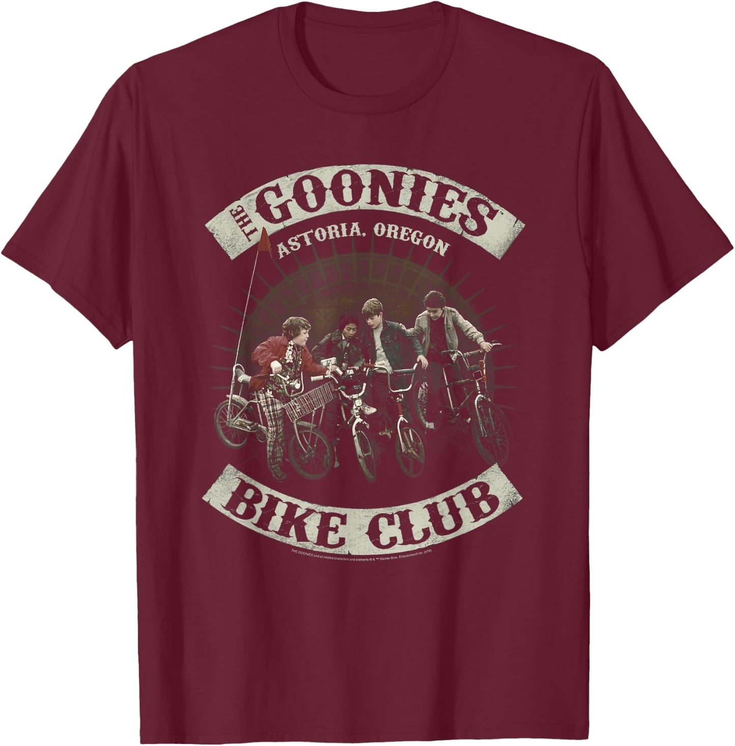 The Goonies Bike Club T-Shirt - T-Shirt | Maroon
