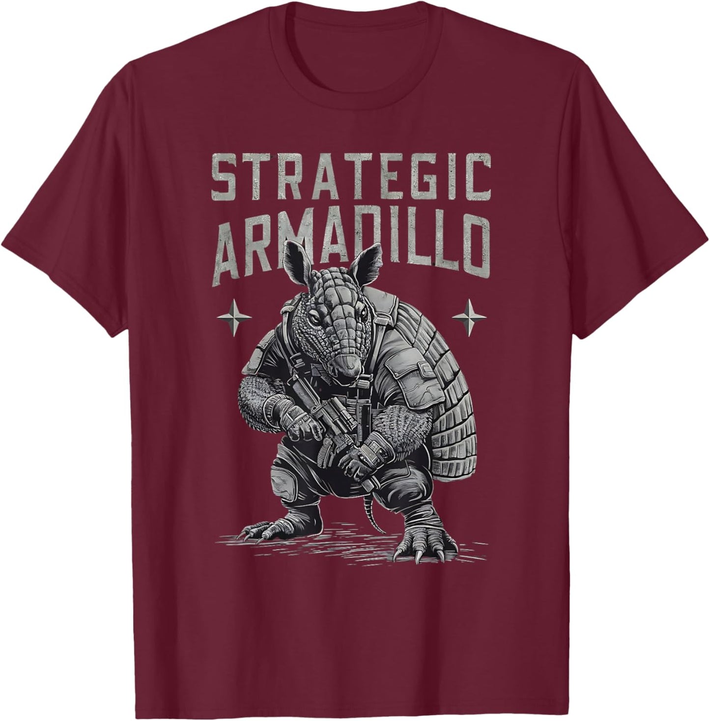 Strategic Armadillo Tactical Military T-Shirt - T-Shirt | Maroon