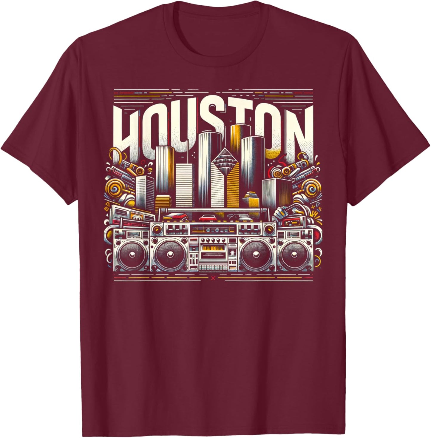 Houston Shirt | Cool | Men Women S - 6XL T-Shirt - T-Shirt | Maroon