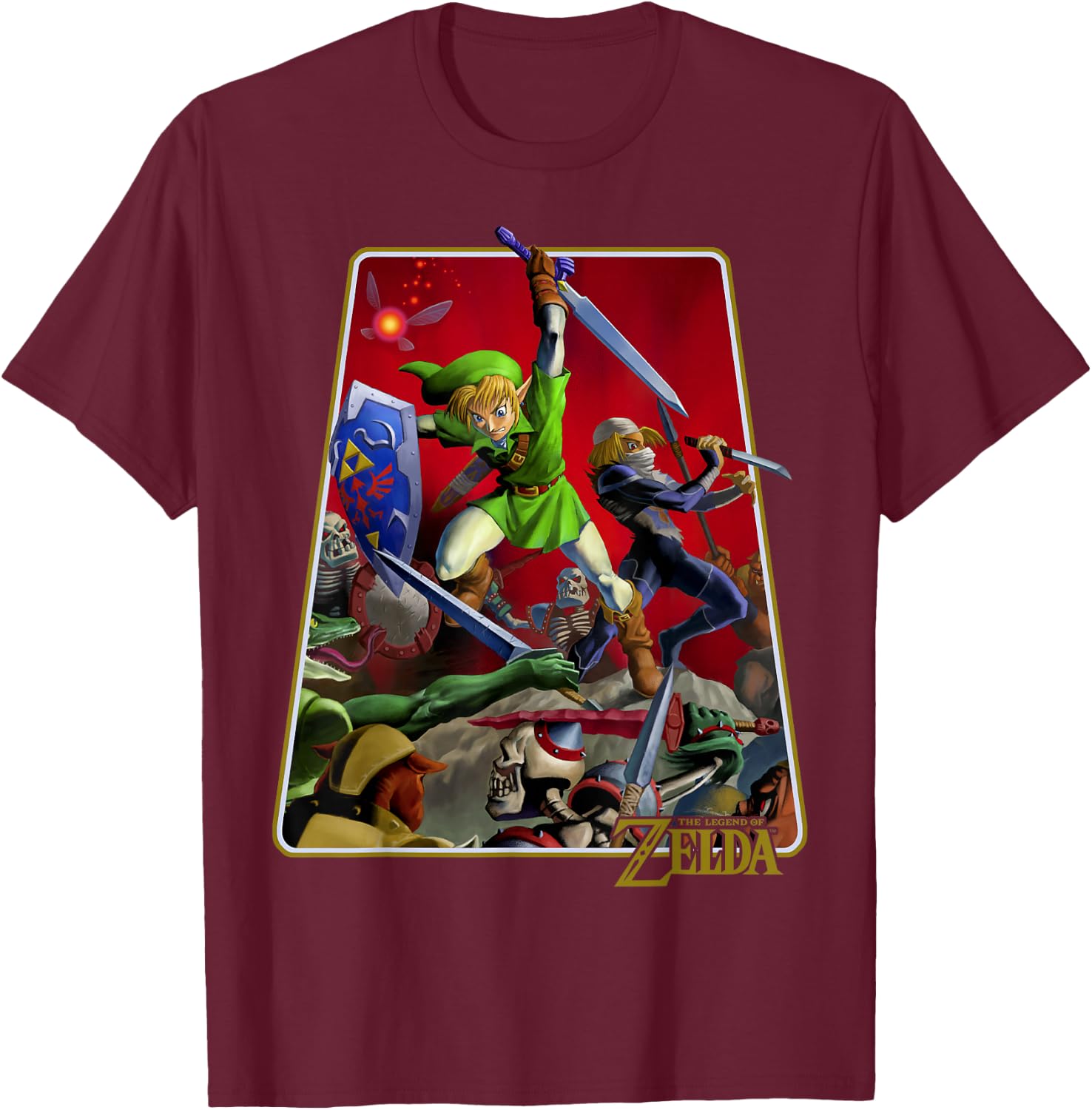 The Legend of Zelda Link Battle Shot T-Shirt - T-Shirt | Maroon