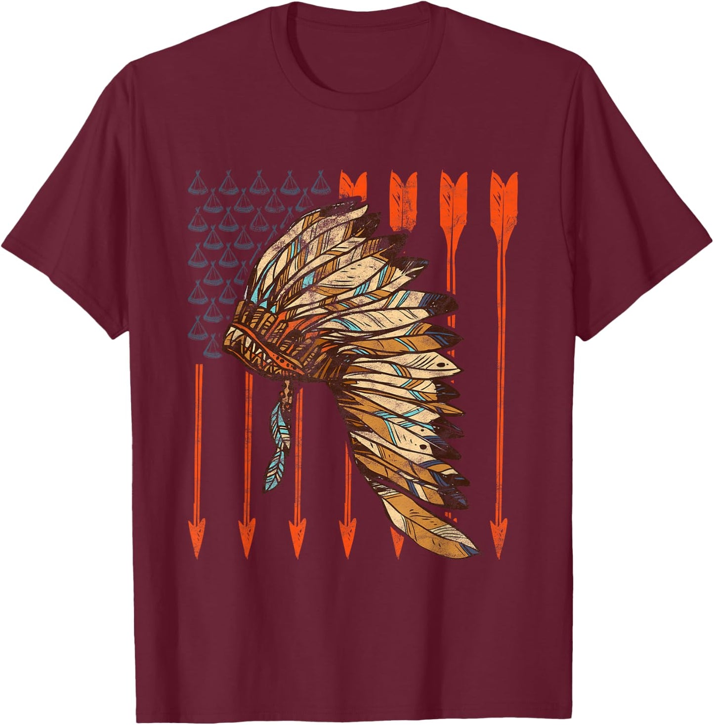 Cherokee Indigenous Tribal Leader Native American T-Shirt - T-Shirt | Maroon
