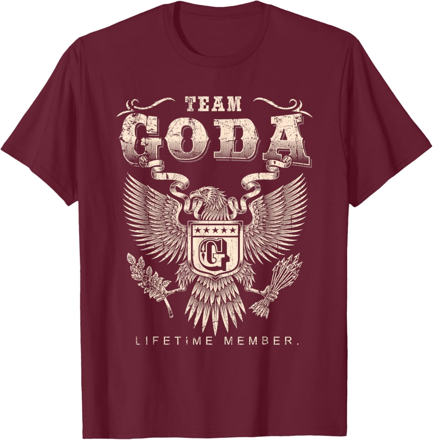 Team Goda Lifetime Member - Goda Name T-Shirt - T-Shirt | Maroon