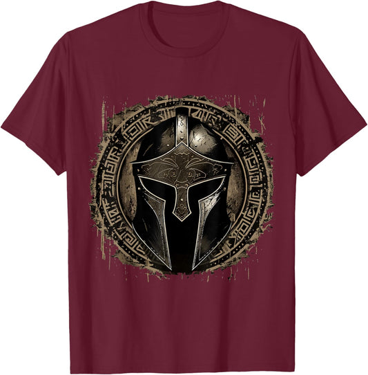 Sparta Spartanischer Kämpfer Helm Leonidas Spartaner Herren T-Shirt - T-Shirt | Maroon