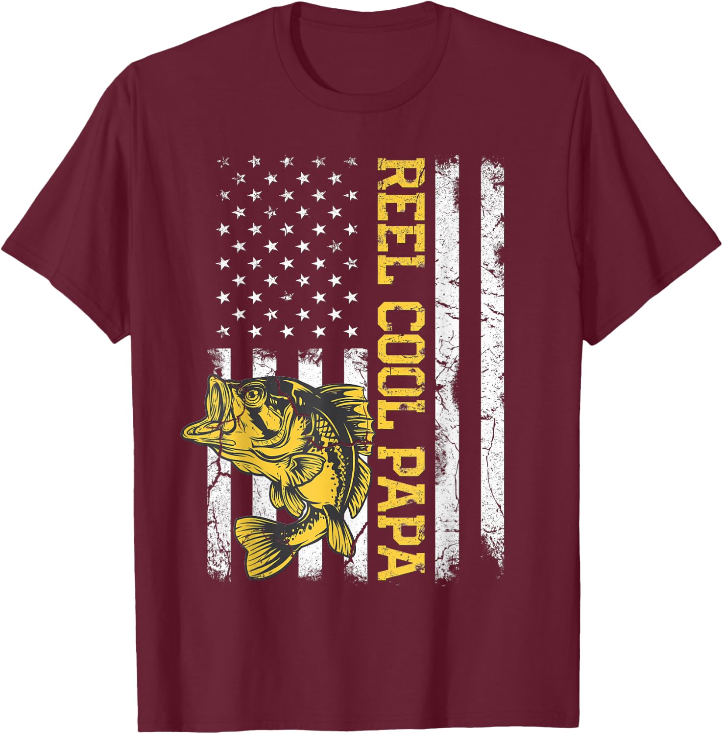 Father's Day Gifts Funny Fishing Reel Cool Papa Dad Joke Men T-Shirt - T-Shirt | Maroon