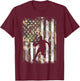 Camo Flag Basketball Vintage Patriotic Baller Men Women Kids T-Shirt - T-Shirt | Maroon
