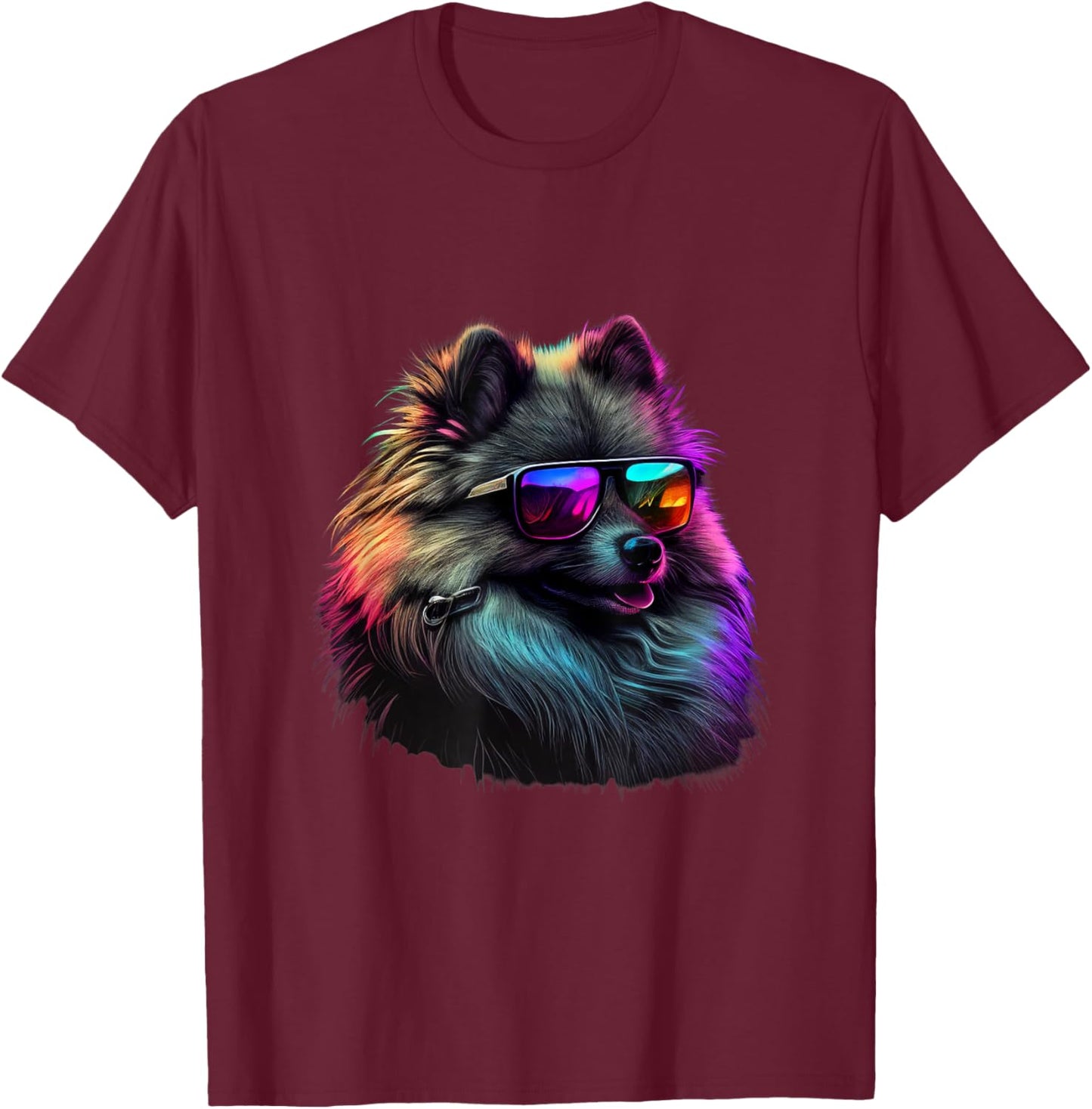 Abstract Keeshond Dog Lovers Keeshond Dogs Keeshonds T-Shirt - T-Shirt | Maroon