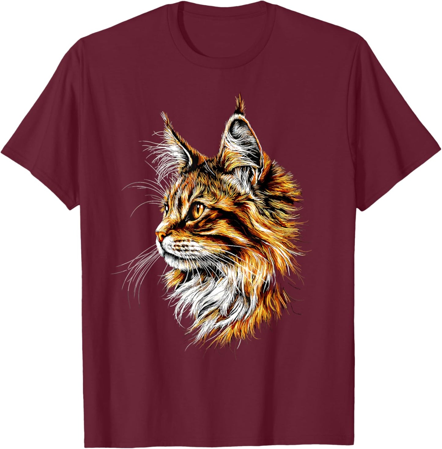 Maine Coon Katze Cat Katzenliebhaber Süße Maine-Coon Katzen T-Shirt - T-Shirt | Maroon