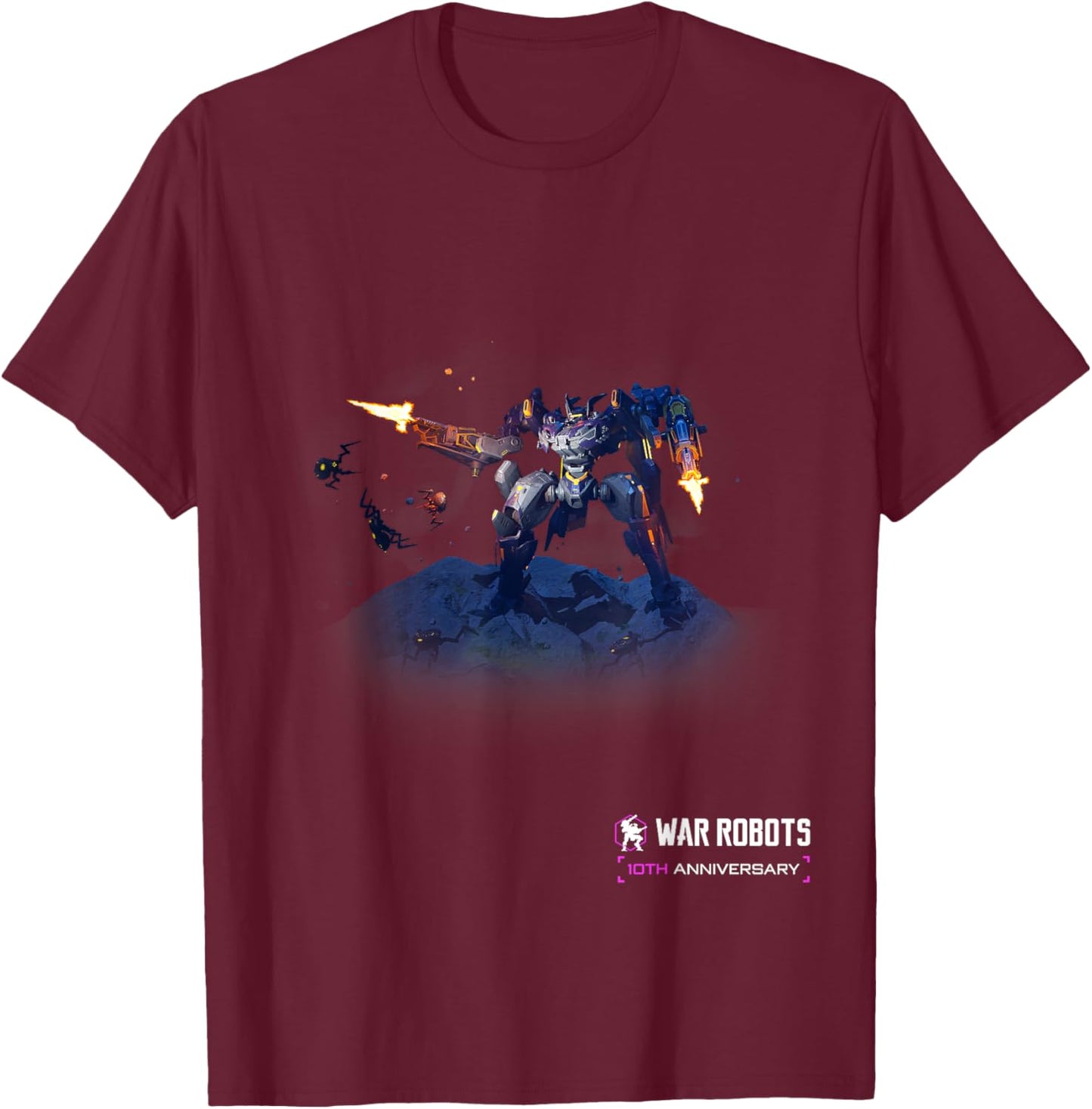 War Robots 10th Anniversary – Nether , Small T-Shirt - T-Shirt | Maroon