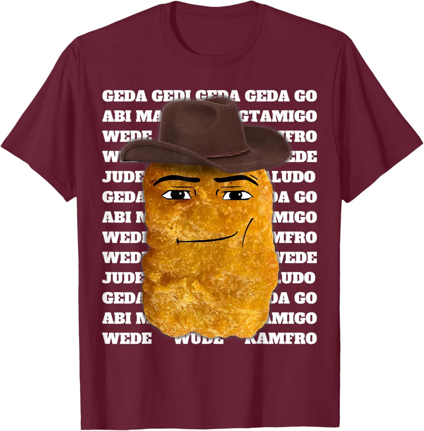 Cowboy Chicken Nugget T-Shirt - T-Shirt | Maroon
