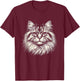 Vintage Siberian Cat Face Graphic Art Design Men Women T-Shirt - T-Shirt | Maroon