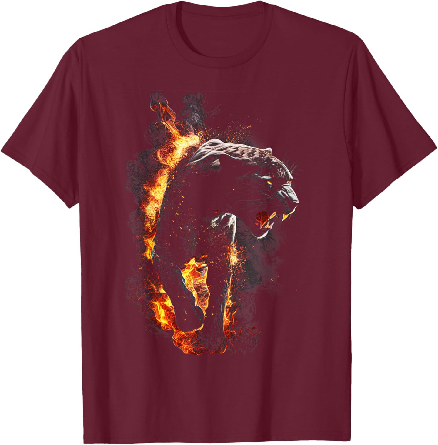 Panther Lover animal Big Cat Panther Animal black T-Shirt - T-Shirt | Maroon