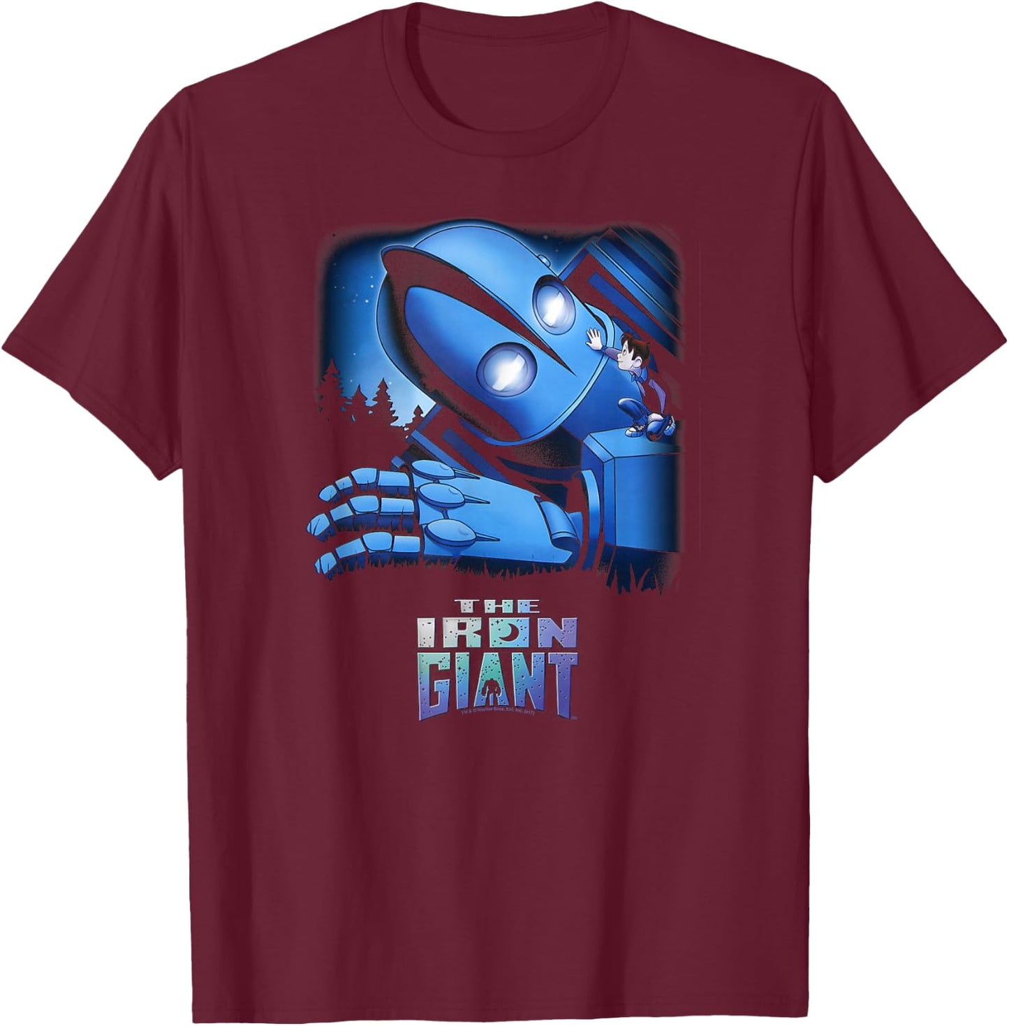 The Iron Giant and Hogarth T-Shirt - T-Shirt | Maroon