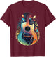 Guitar Graphic Music Lover - Acoustic Guitar Musician Floral T-Shirt - T-Shirt | Maroon