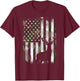 Camo US Flag Deer Elk Buck Camoflage Hunting Hunter Dad Gift Short Sleeve T-Shirt - T-Shirt | Maroon