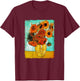Van Gogh Sunflowers T Shirt Vintage Floral Painting Gif T-Shirt - T-Shirt | Maroon