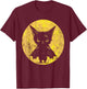 Halloween: Grumpy Black Kitten In Bat Costume T-Shirt - T-Shirt | Maroon