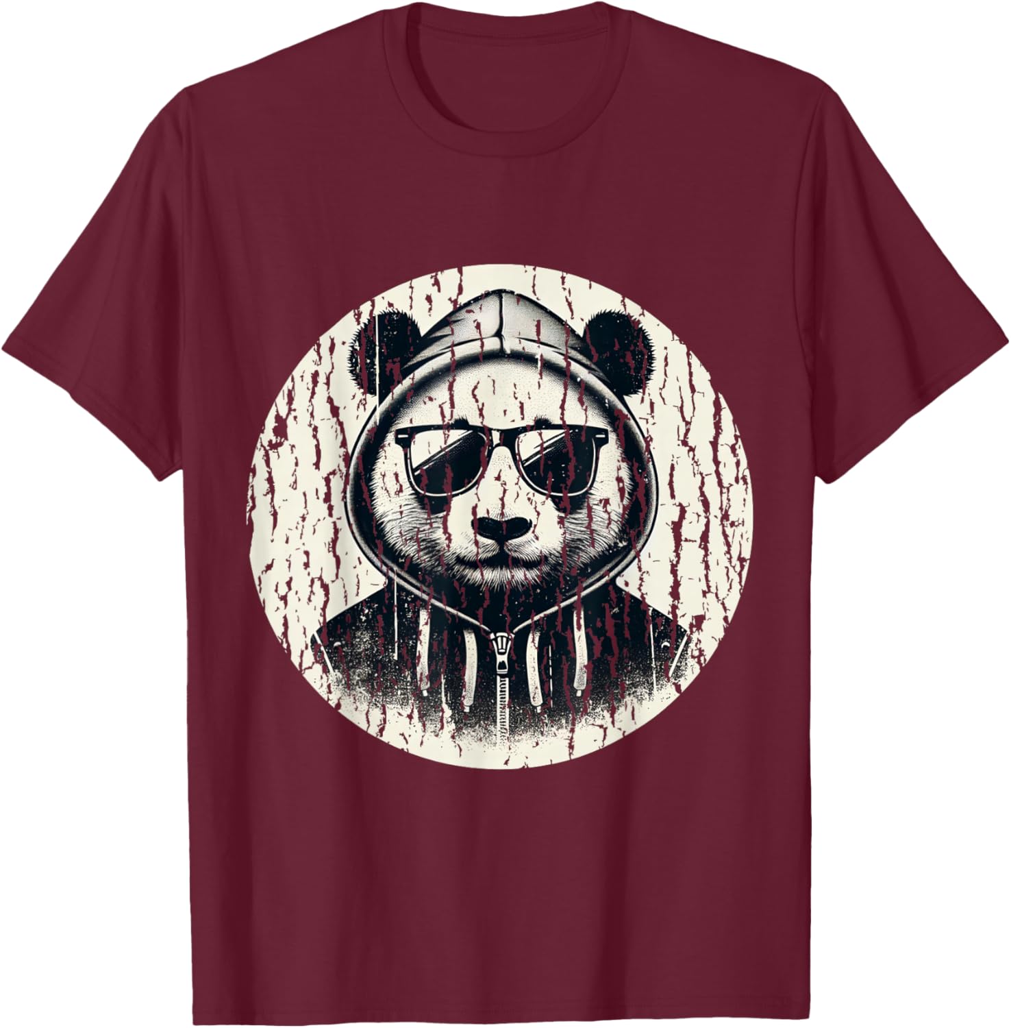 Gangsta Panda Bear Cool Panda T-Shirt - T-Shirt | Maroon