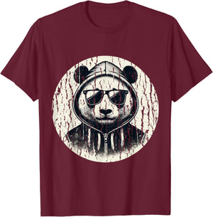 Gangsta Panda Bear Cool Panda T-Shirt - T-Shirt | Maroon