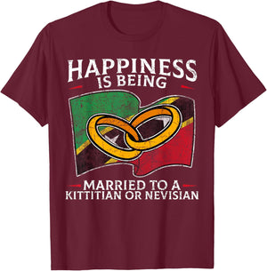Saint Kitts and Nevis Marriage Kittitian or Nevisian Married T-Shirt - T-Shirt | Maroon