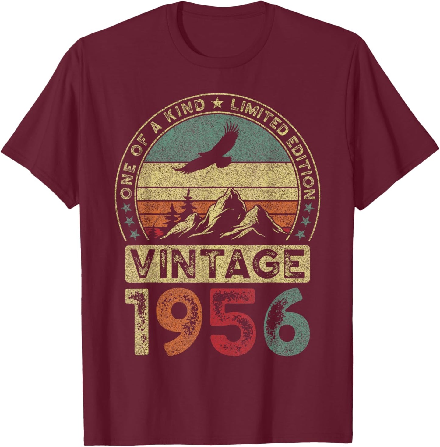 Vintage 1956, Limitierte Auflage, 70. Geburtstag, 70 Jahre T-Shirt - T-Shirt | Maroon