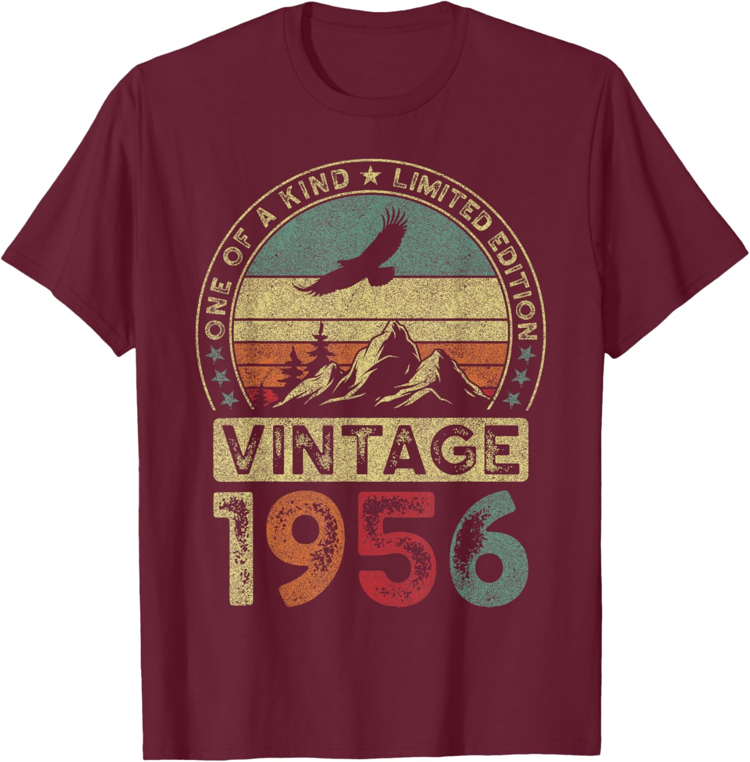 Vintage 1956, Limitierte Auflage, 70. Geburtstag, 70 Jahre T-Shirt - T-Shirt | Maroon