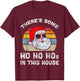 There's Some Ho Ho Hos in This House Christmas Retro Santa T-Shirt - T-Shirt | Maroon