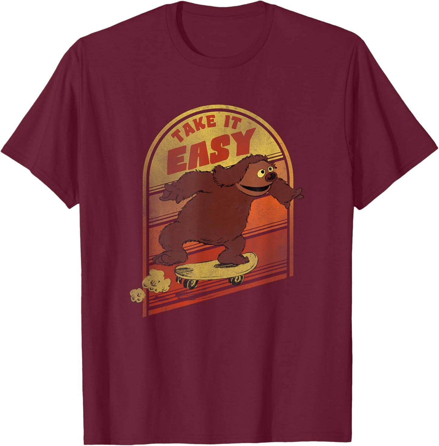 Disney The Muppets Rowlf The Dog Take It Easy Vintage Retro T-Shirt - T-Shirt | Maroon