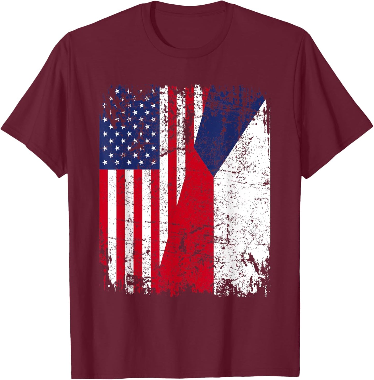 CZECH REPUBLIC American Flag | Men Women Kids | CZECH T-Shirt - T-Shirt | Maroon