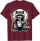 Raccoon Eating Instant Noodle Cup Funny Gifts Men T-Shirt - T-Shirt | Maroon