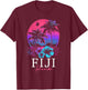Fiji Islands Hibiscus Flowers Beach Surfer Souvenir T-Shirt - T-Shirt | Maroon
