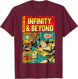 Disney Pixar Toy Story Buzz Lightyear Retro Comic Book T-Shirt - T-Shirt | Maroon