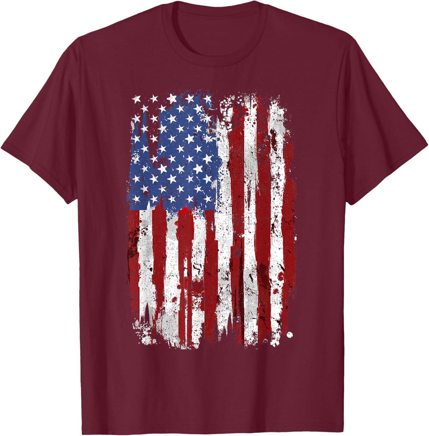 USA Flag American Flag USA USA 4th of July T-Shirt - T-Shirt | Maroon