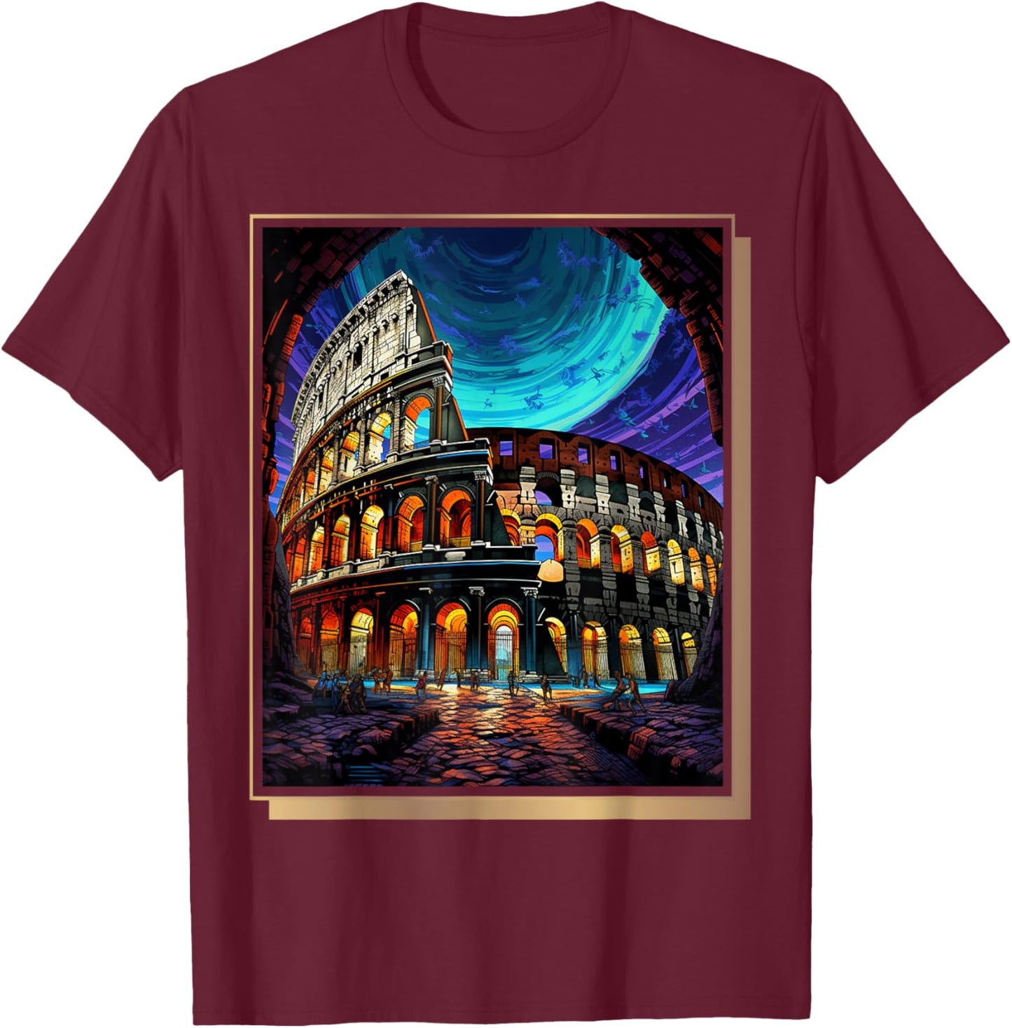 Italy Travel Rome Colosseum Italy Souvenir T-Shirt - T-Shirt | Maroon