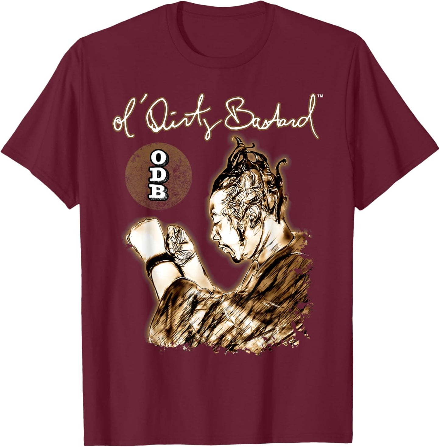 ODB Ol Dirty Ba--ard Official Hip Hop Graffiti Rap Mural T-Shirt - T-Shirt | Maroon