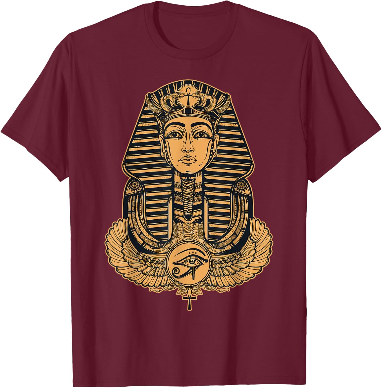 Large Sphinx Drawing - Egyptian God Pharaoh Sphinx Animal T-Shirt - T-Shirt | Maroon