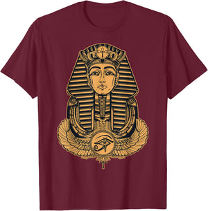 Large Sphinx Drawing - Egyptian God Pharaoh Sphinx Animal T-Shirt - T-Shirt | Maroon