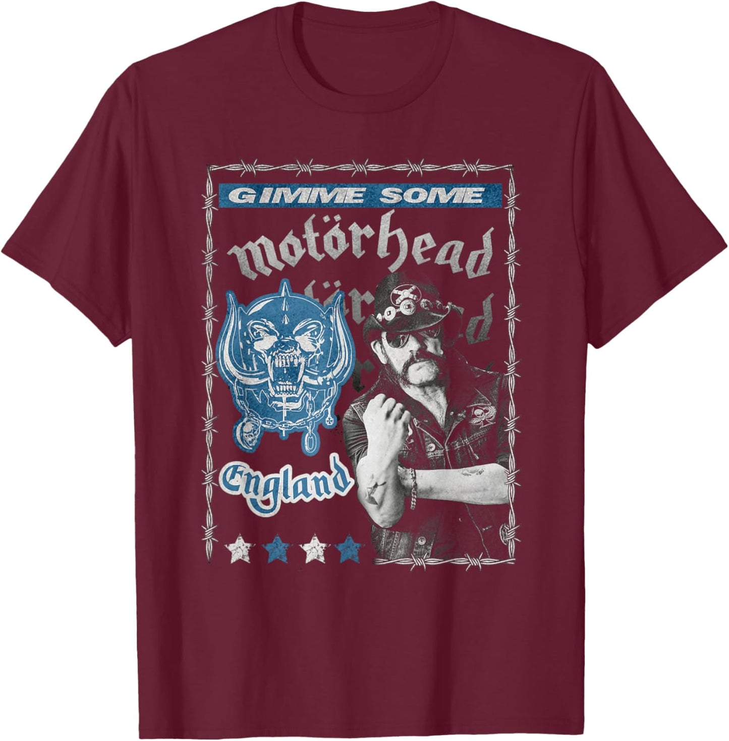 Motörhead – Lemmy Collage Blue T-Shirt - T-Shirt | Maroon