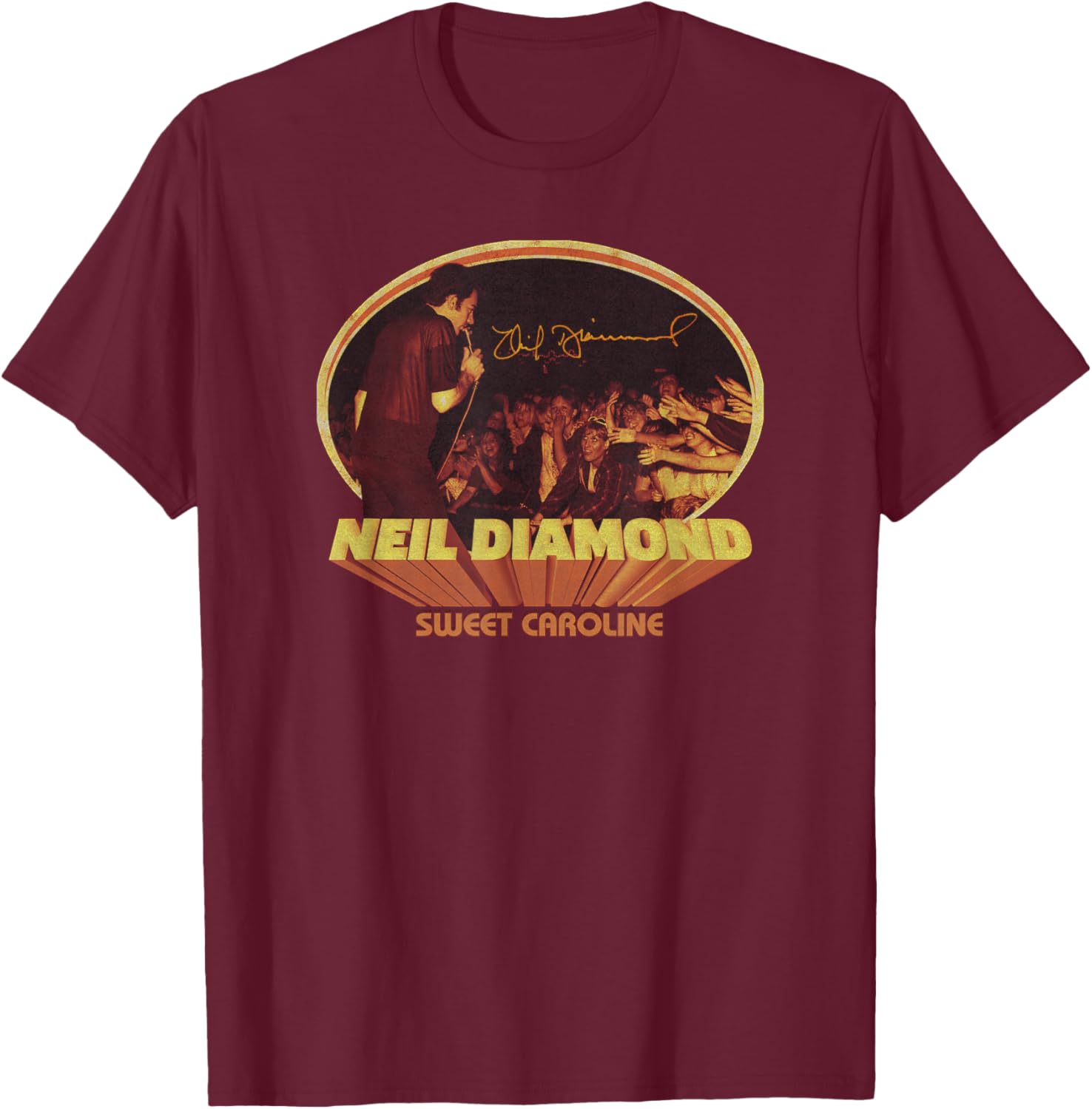 Official Neil Diamond Crowd Singing T-Shirt - T-Shirt | Maroon